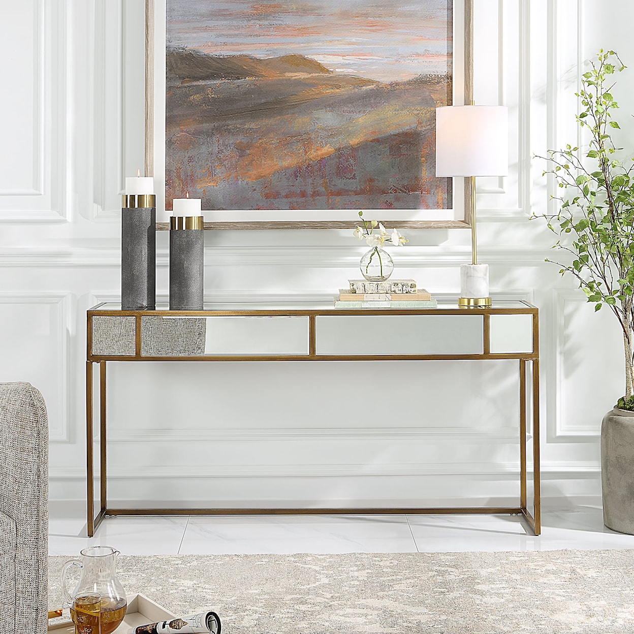 Uttermost Reflect Reflect Mirrored Console Table