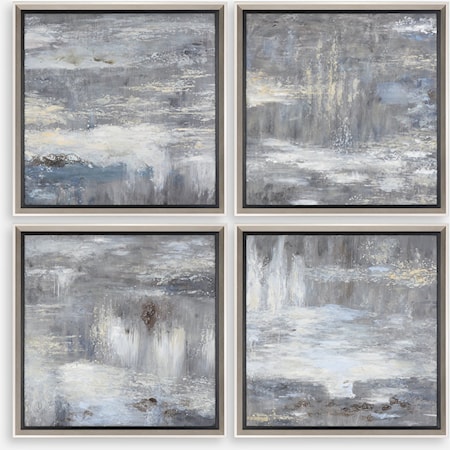 Shades Of Gray Hand Painted Art Set of 4