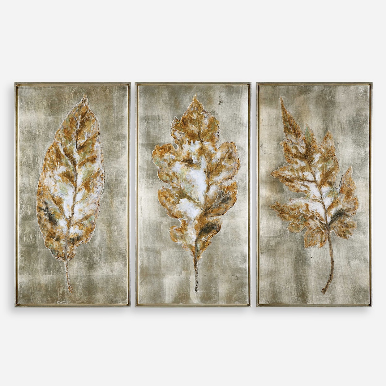 Uttermost Art Champagne Leaves (Set of 3)