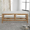 Uttermost Laguna Laguna White Fabric Rattan Bench