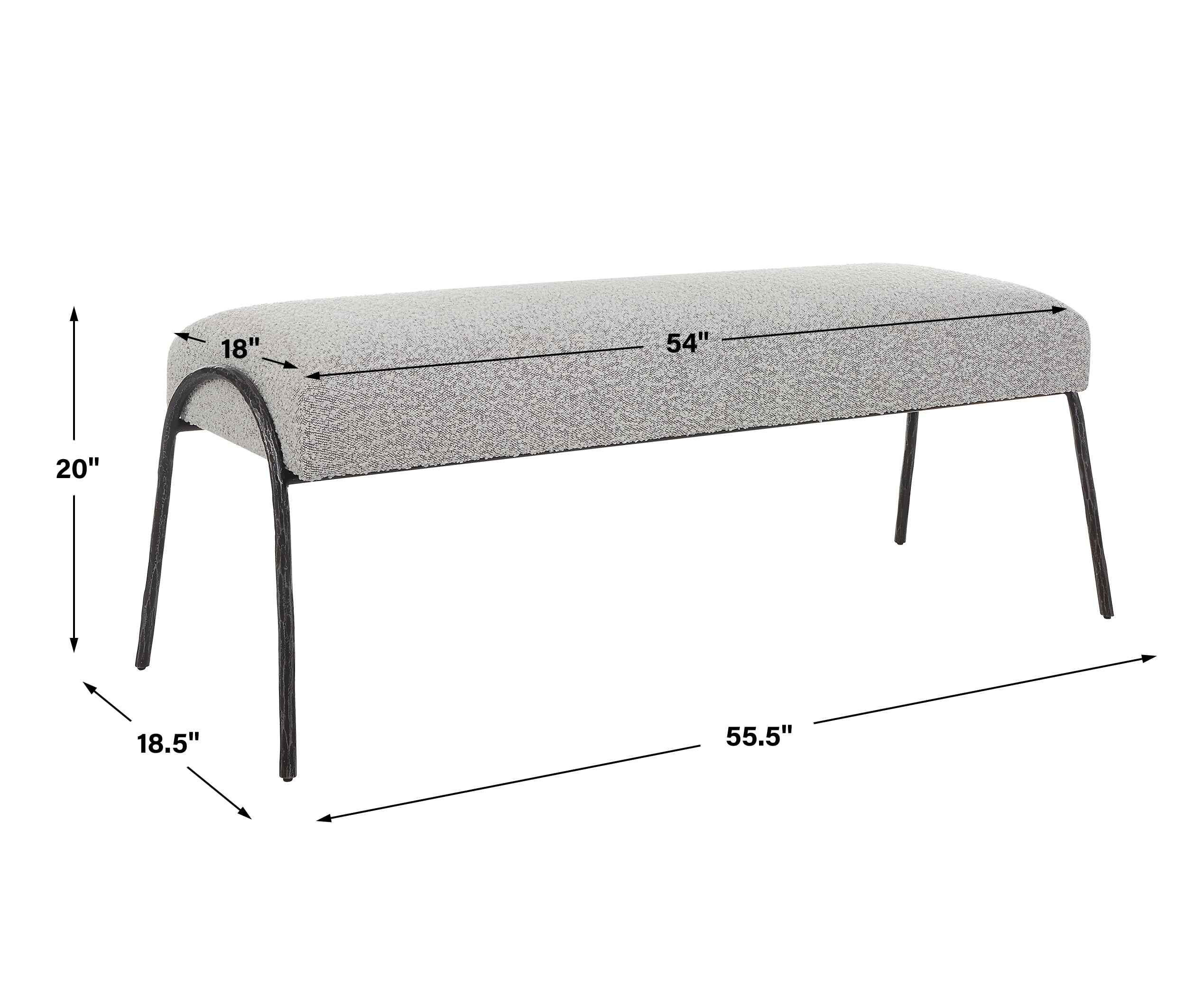 Uttermost Jacobsen Jacobsen Modern Gray Bench