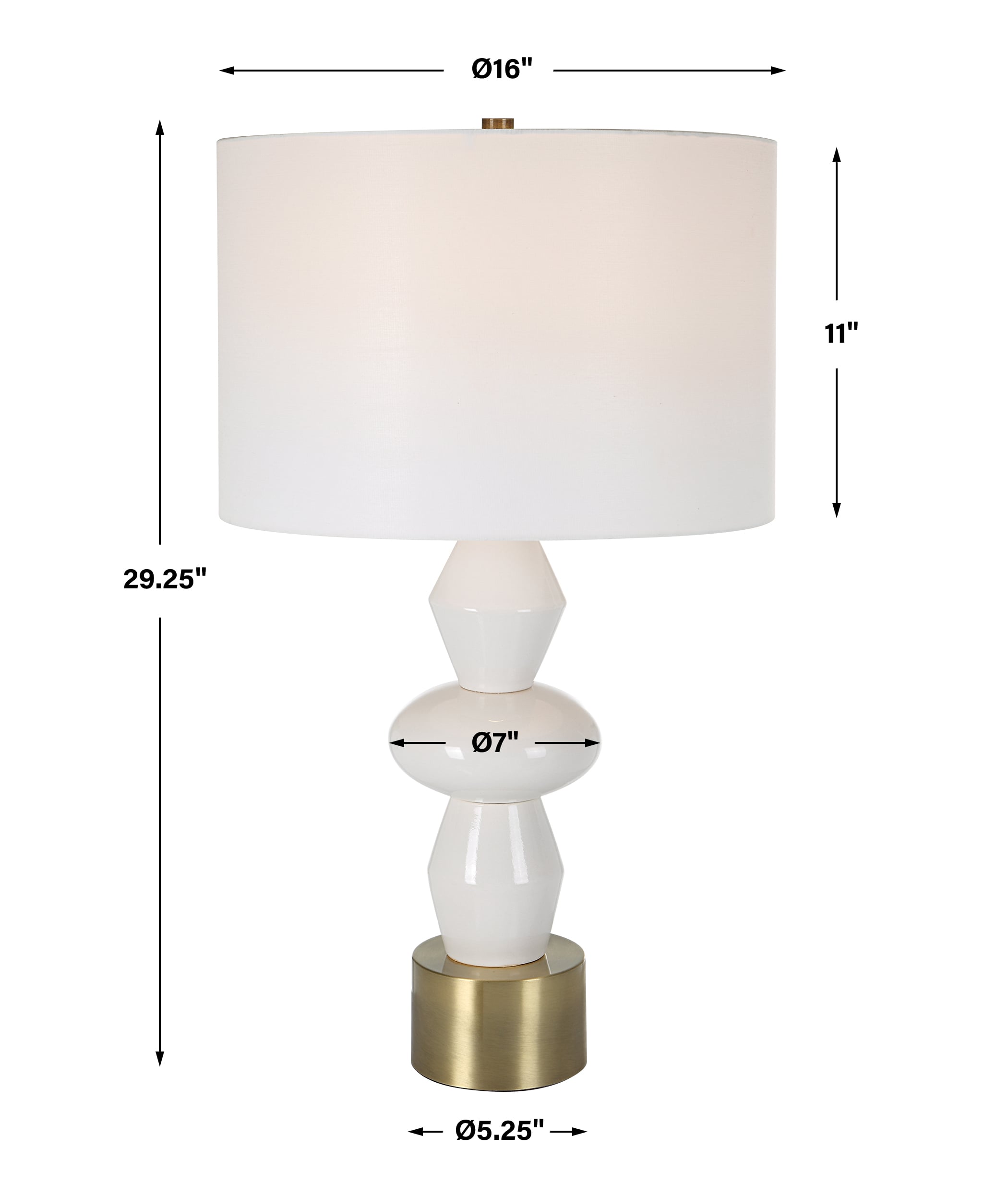 Table Lamp with Gold and Ivory Base