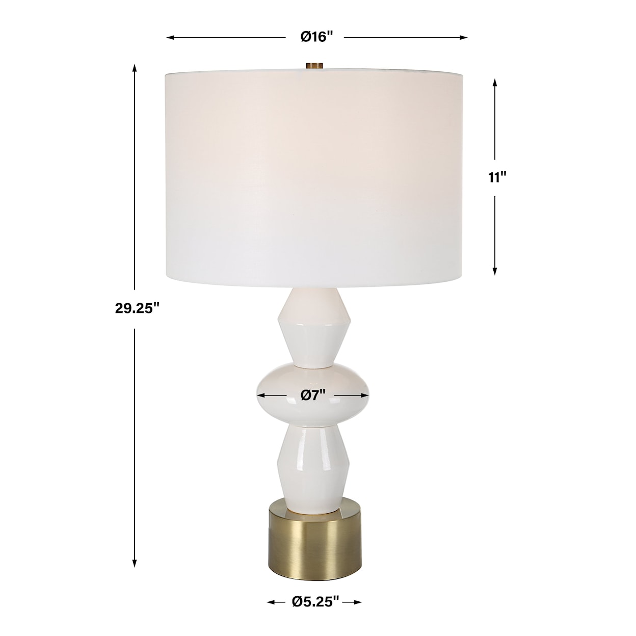 Uttermost Architect Table Lamp with Gold and Ivory Base