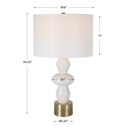 Table Lamp with Gold and Ivory Base