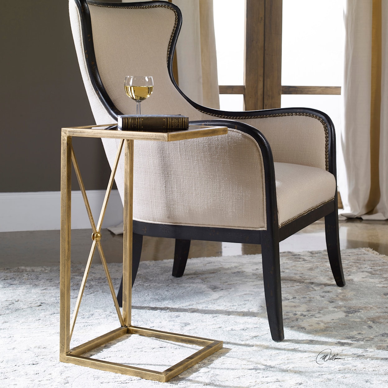 Uttermost Accent Furniture - Occasional Tables Zafina Gold Side Table