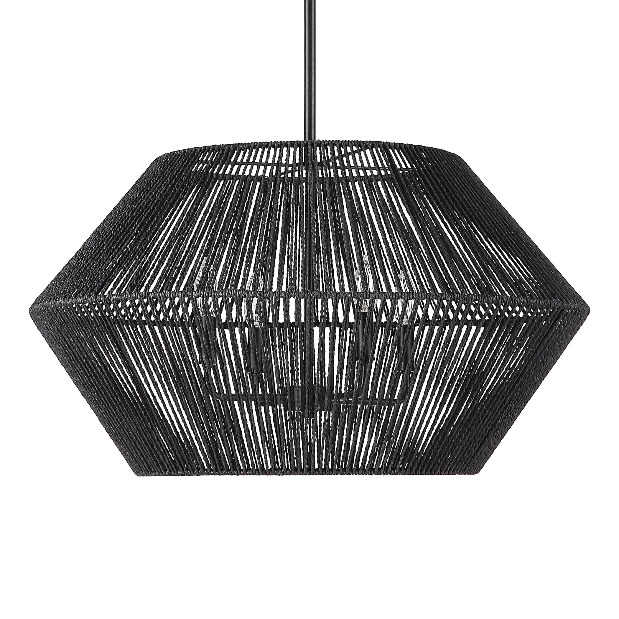 Suva 4 Light Black Rope Pendant