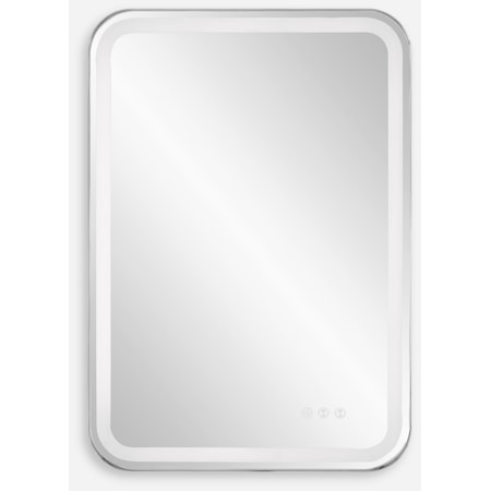 Crofton Lighted Nickel Vanity Mirror