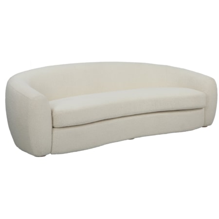 Upholstered Faux Shearling Sofa