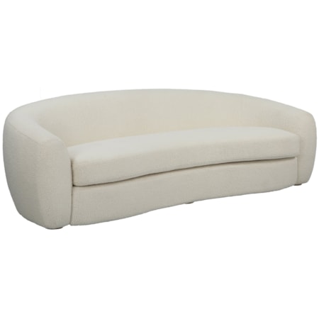 Upholstered Faux Shearling Sofa