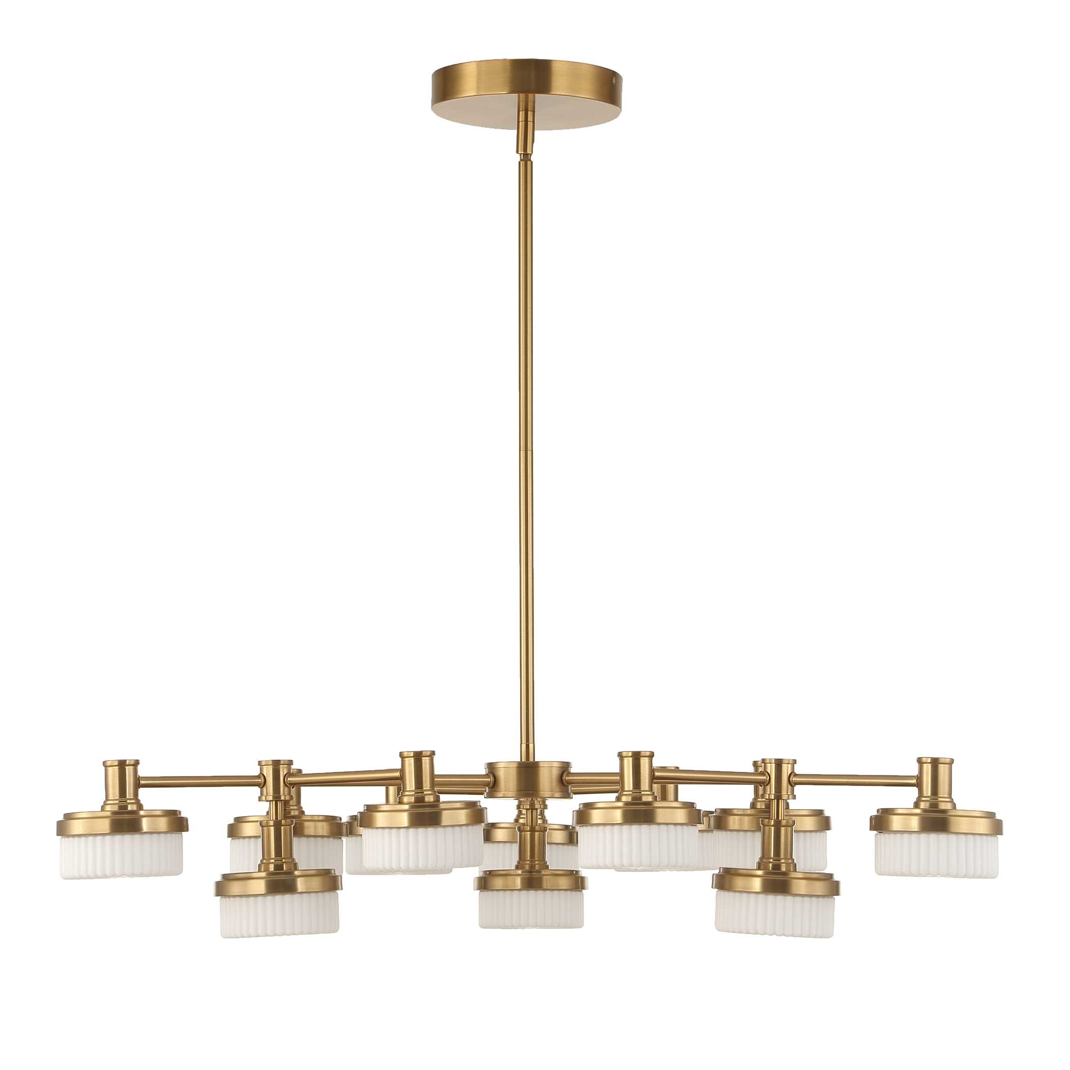 Wedge 12 Lt Led Brass Chandelier