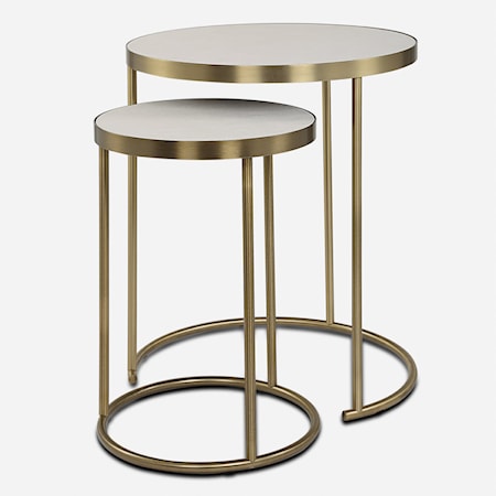 Aragon White Nesting Tables Set/2