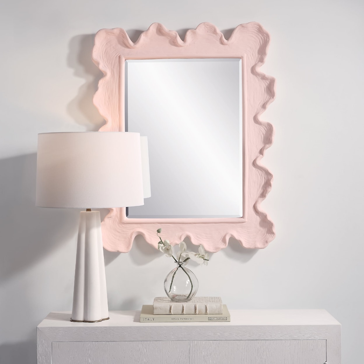 Uttermost Sea Sea Coral Pink Mirror