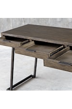 Uttermost Comrade Industrial Naural Wood Desk with 3-Drawers