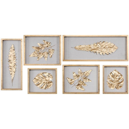Golden Leaves Shadow Box (Set of 6)