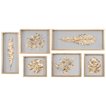 Golden Leaves Shadow Box (Set of 6)