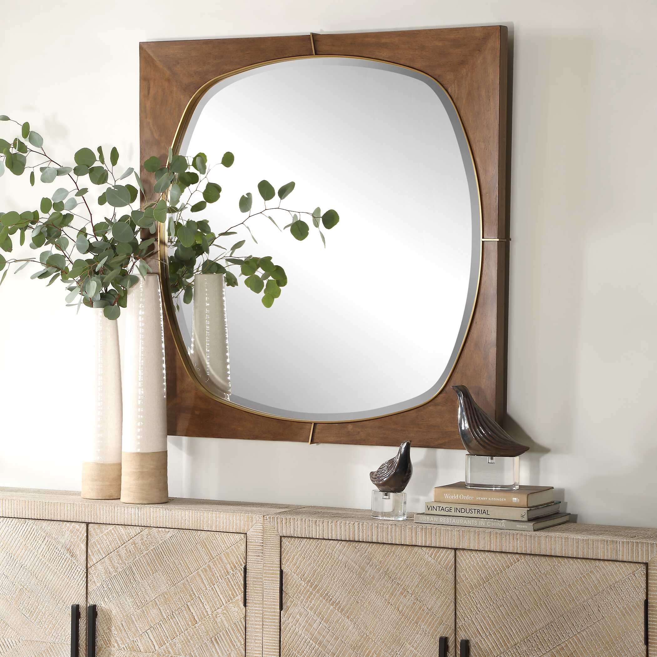 Uttermost Garonne Garonne Square Walnut Mirror