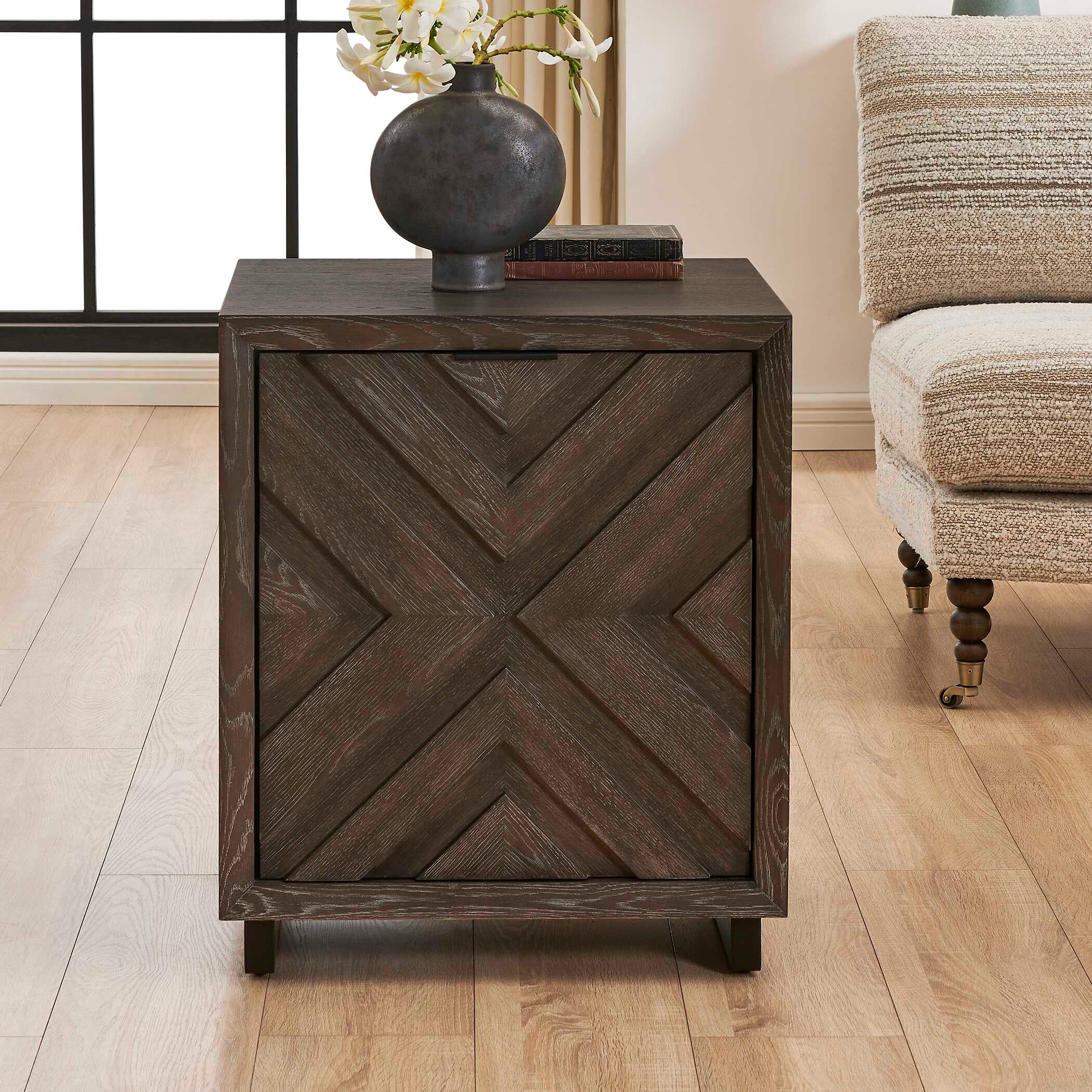 Uttermost Barrett Barrett Dark Charcoal Oak Cabinet