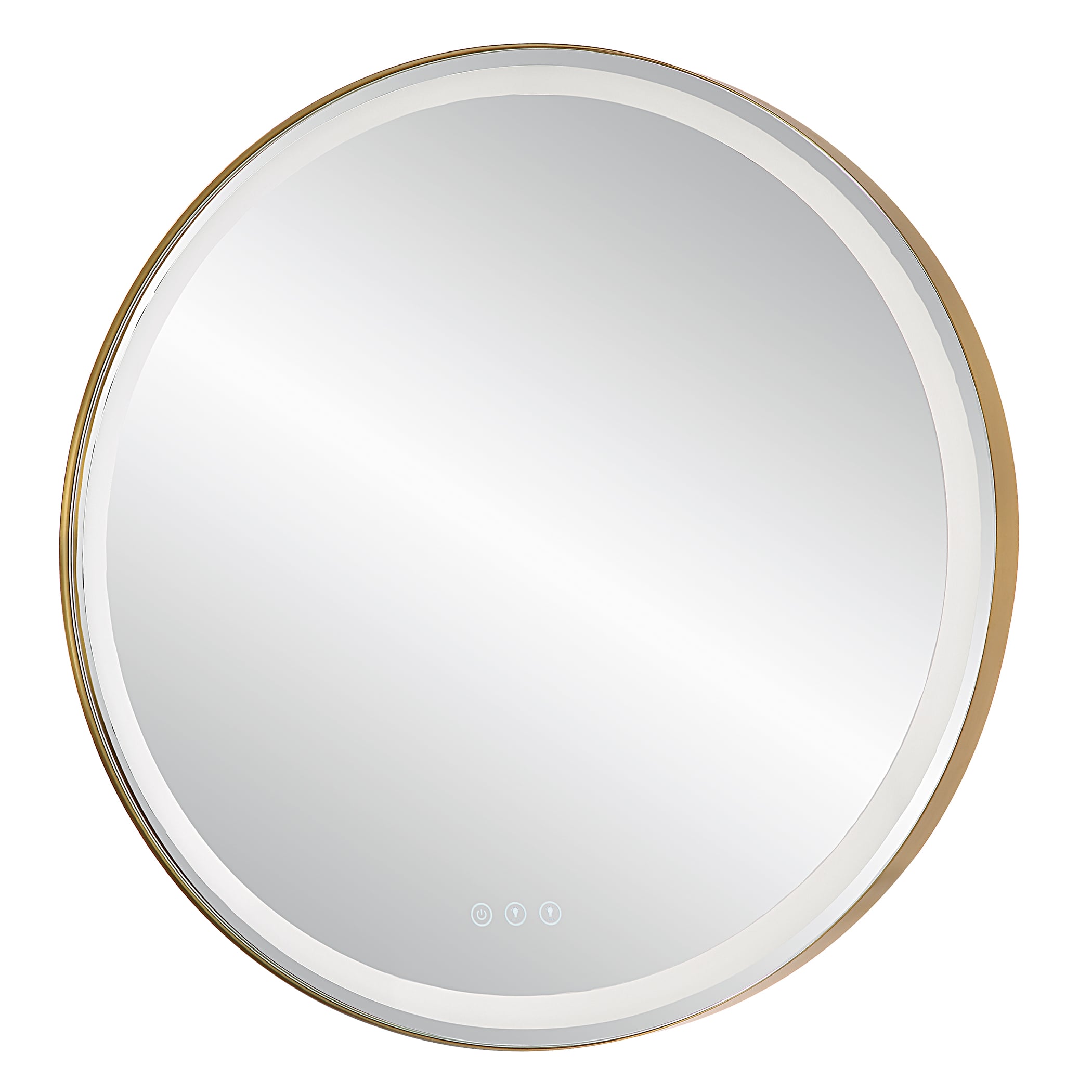 Uttermost Crofton Crofton Lighted Brass Round Mirror