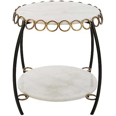 Chainlink White Marble Side Table