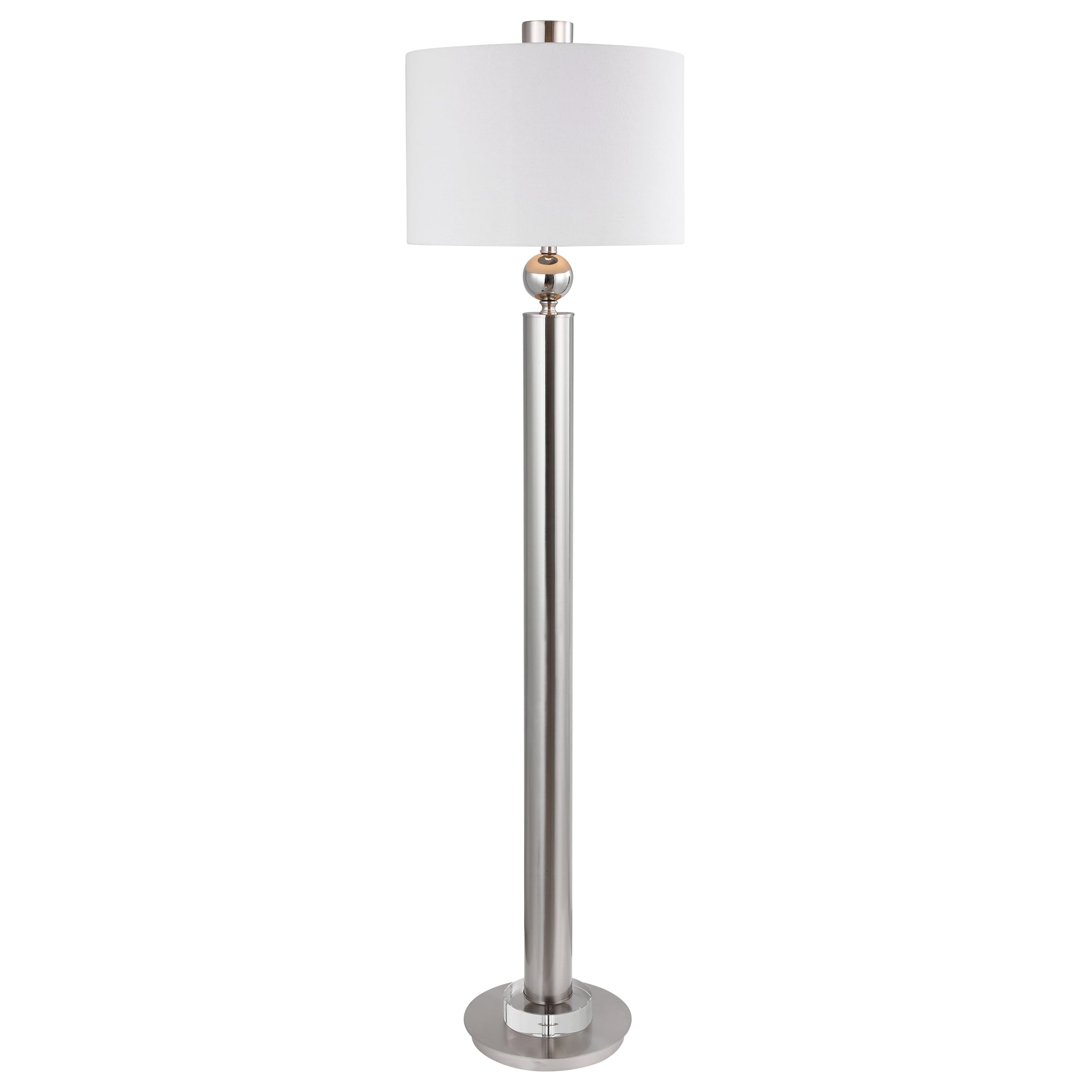 brushed nickel floor lamp with table