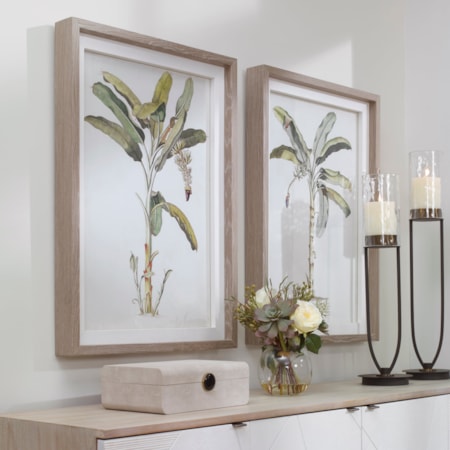 Banana Palm Framed Prints Set/2