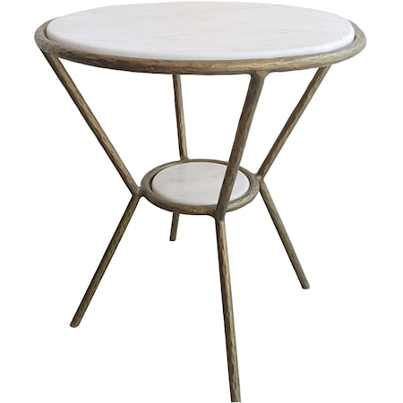 Refuge Round White Side Table