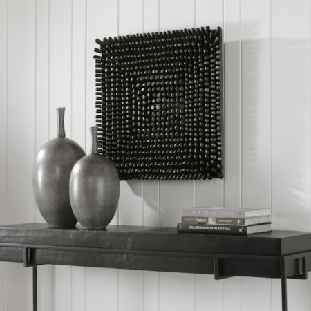 Portside Black Wood Wall Panel