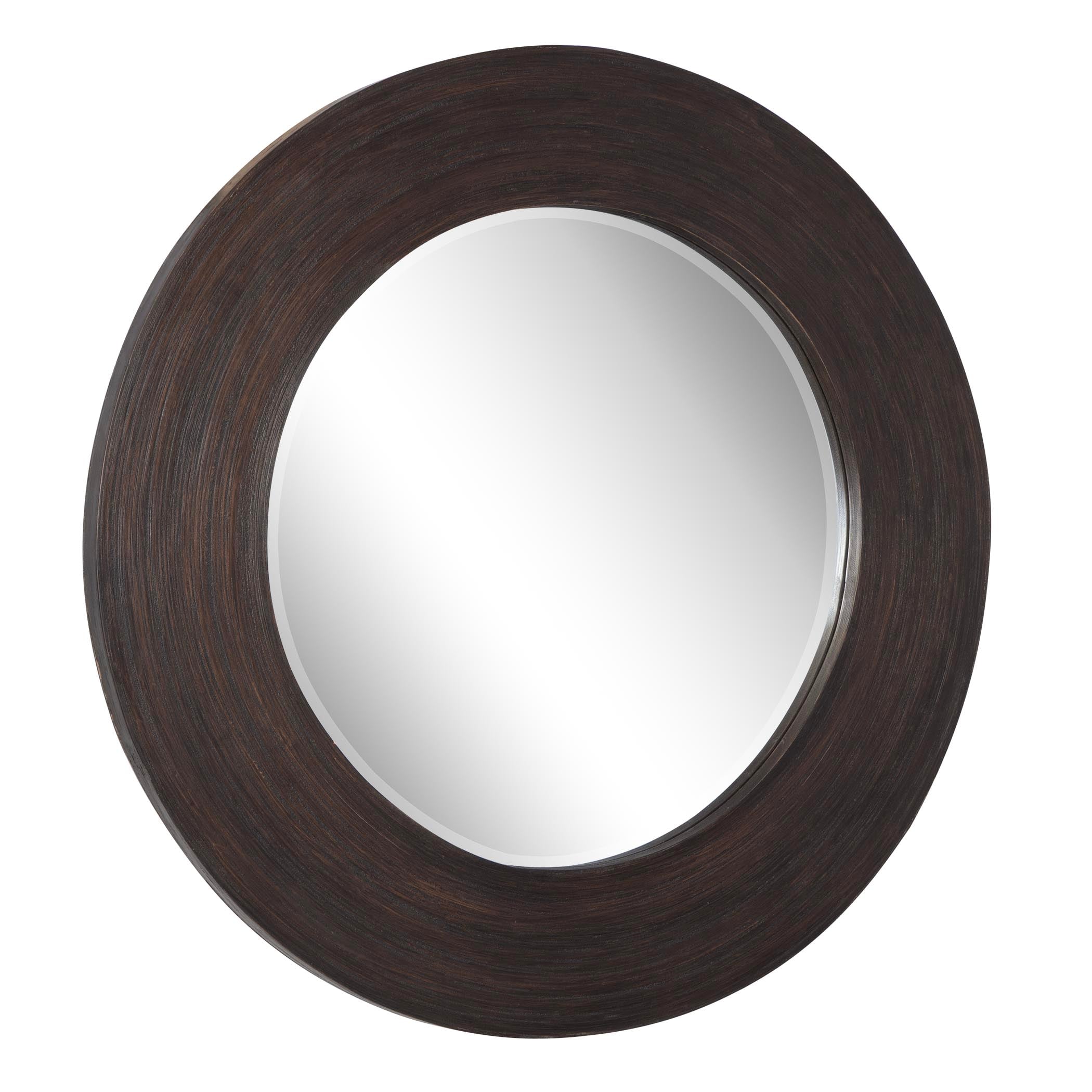 Dutton Dark Walnut Round Mirror