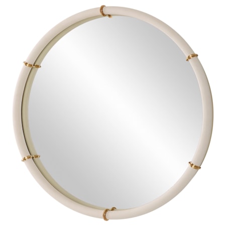 Cyprus White Round Mirror