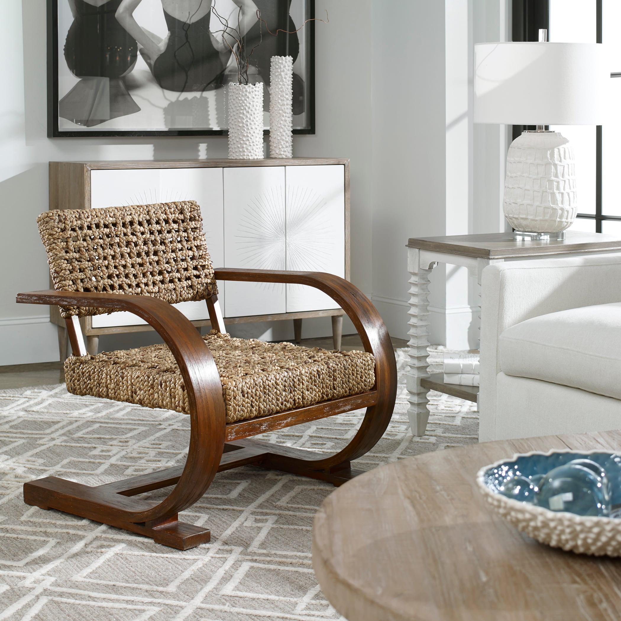 Uttermost Accent Furniture - Accent Chairs Rehema Natural Woven Accent Chair
