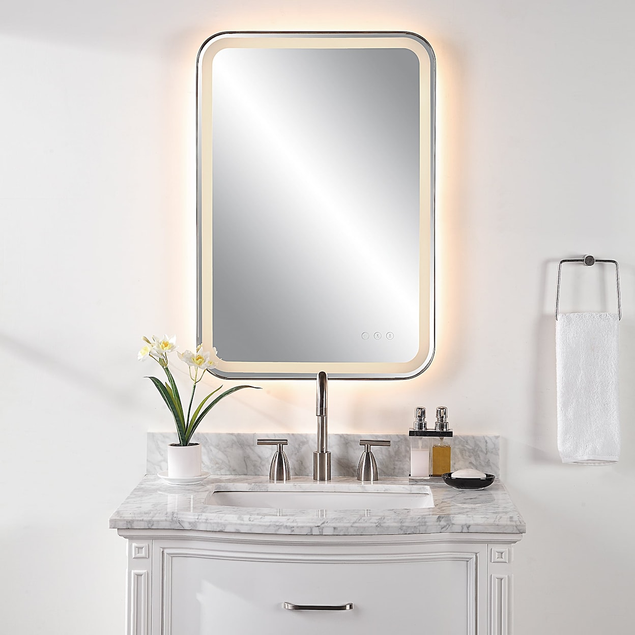 Uttermost Crofton Crofton Lighted Black Vanity Mirror