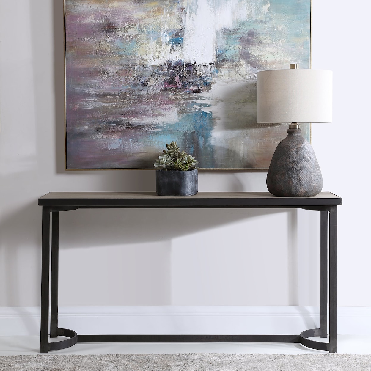 Uttermost Accent Furniture - Occasional Tables Basuto Steel Console Table