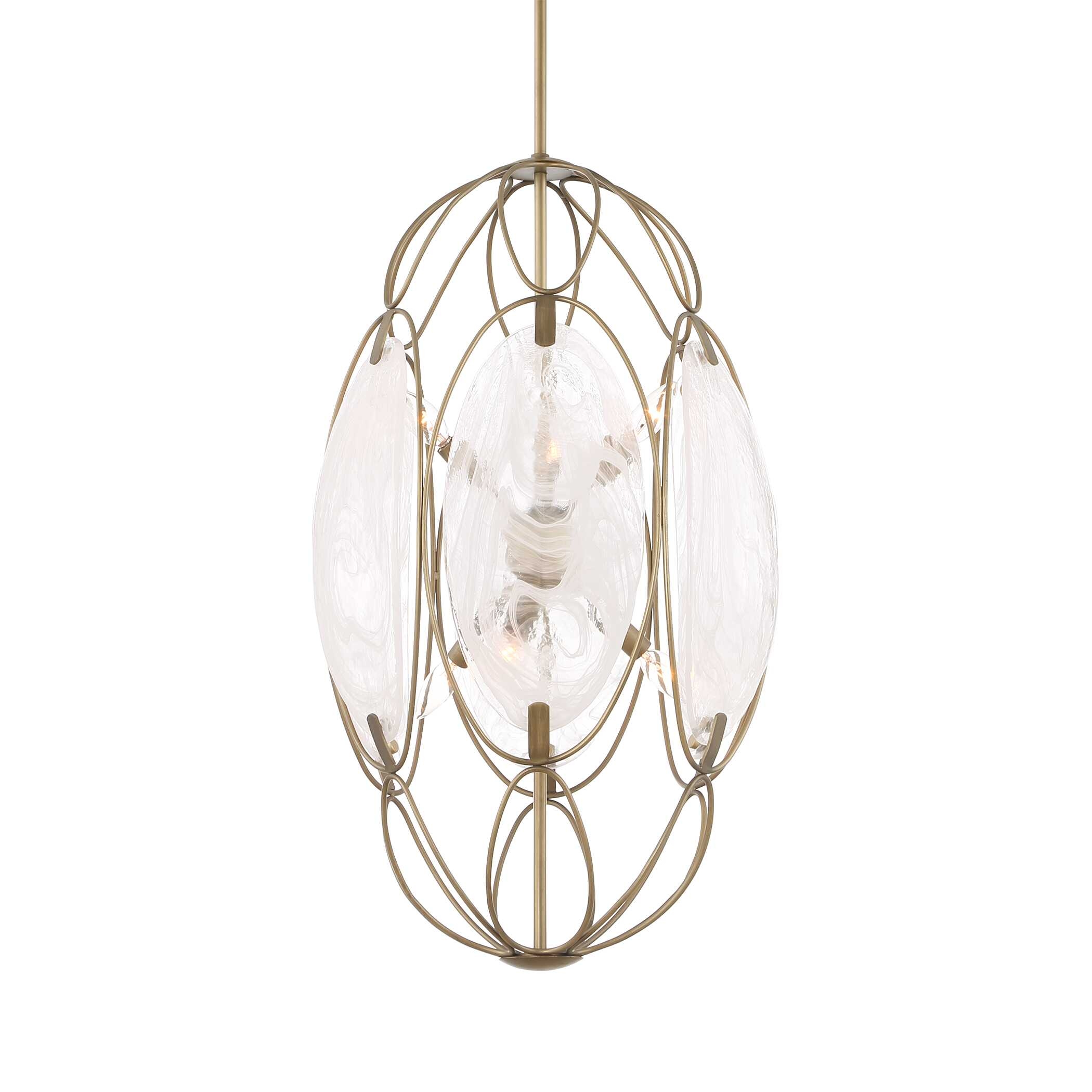 Valencia 6 Light Glass Panel Pendant