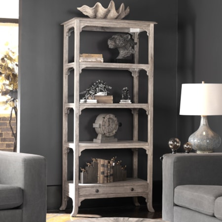 Bridgely Aged White Etagere