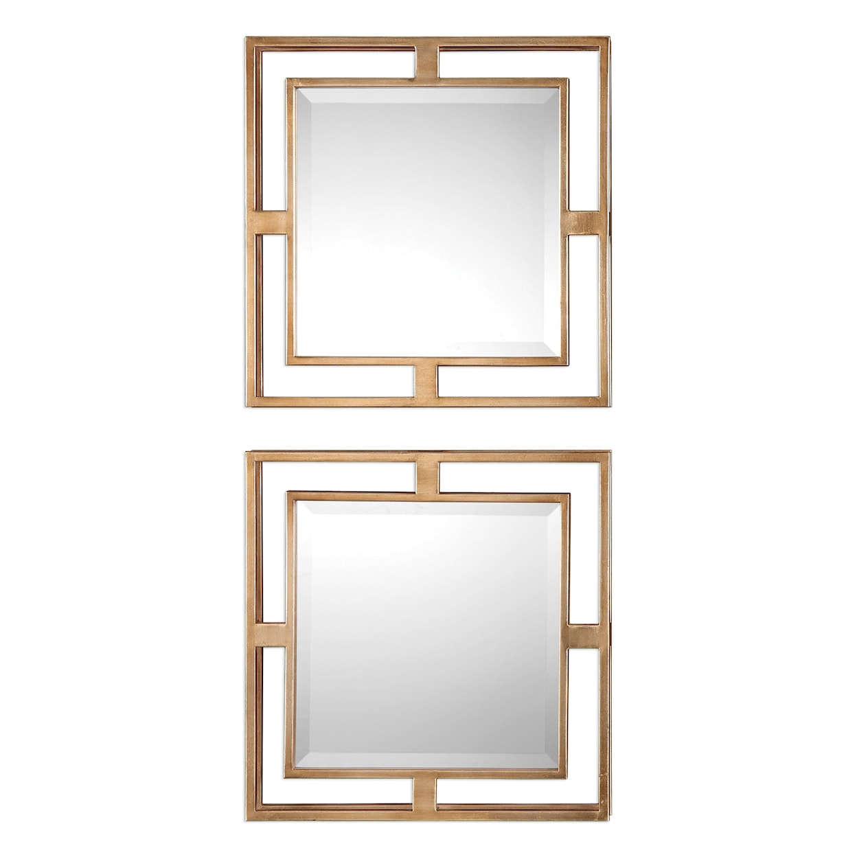 Uttermost Mirrors Allick Gold Square Mirrors (Set of 2)