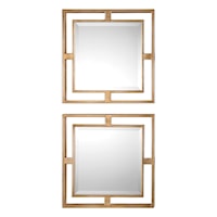 Allick Gold Square Mirrors (Set of 2)