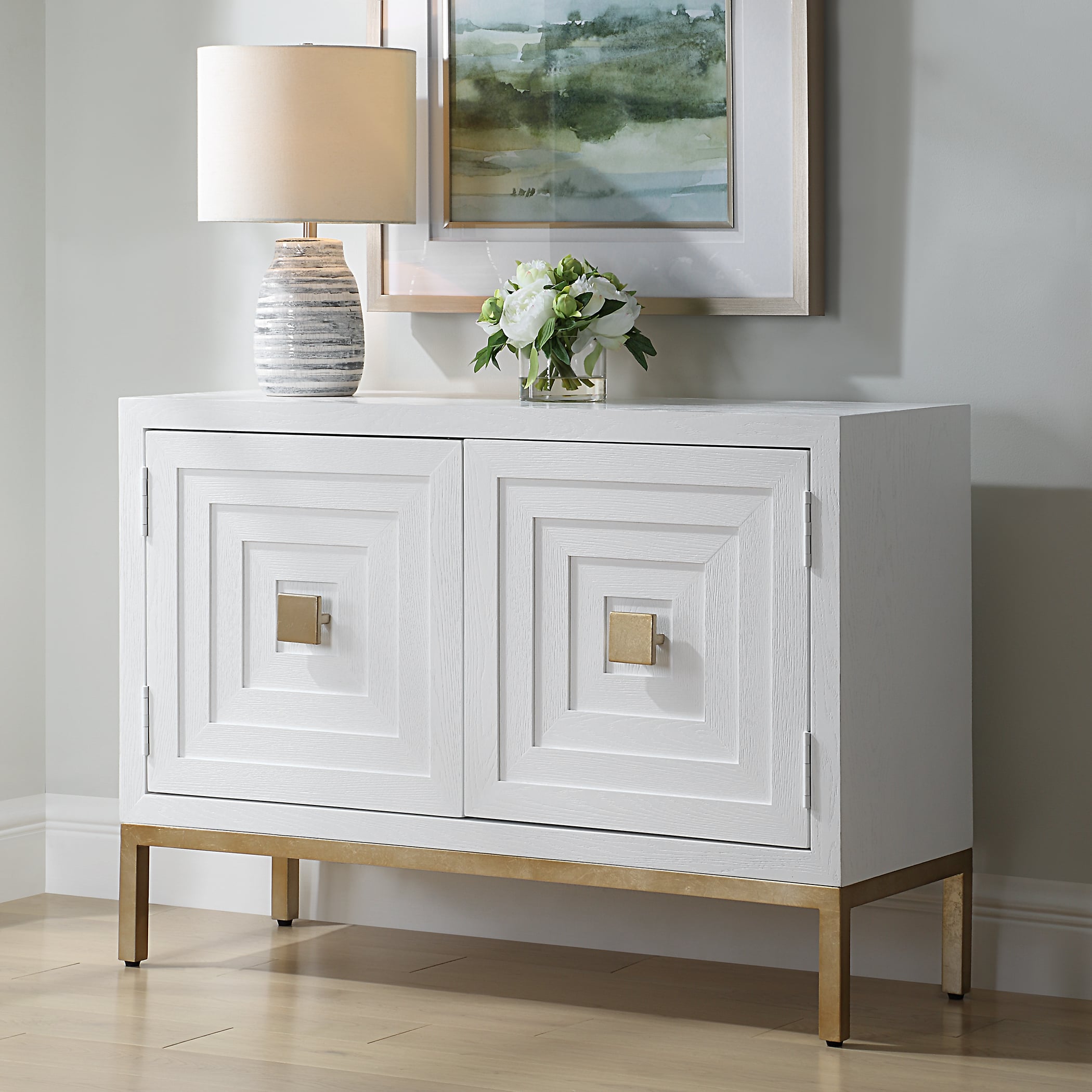 Uttermost Aiken Aiken White 2 Door Cabinet