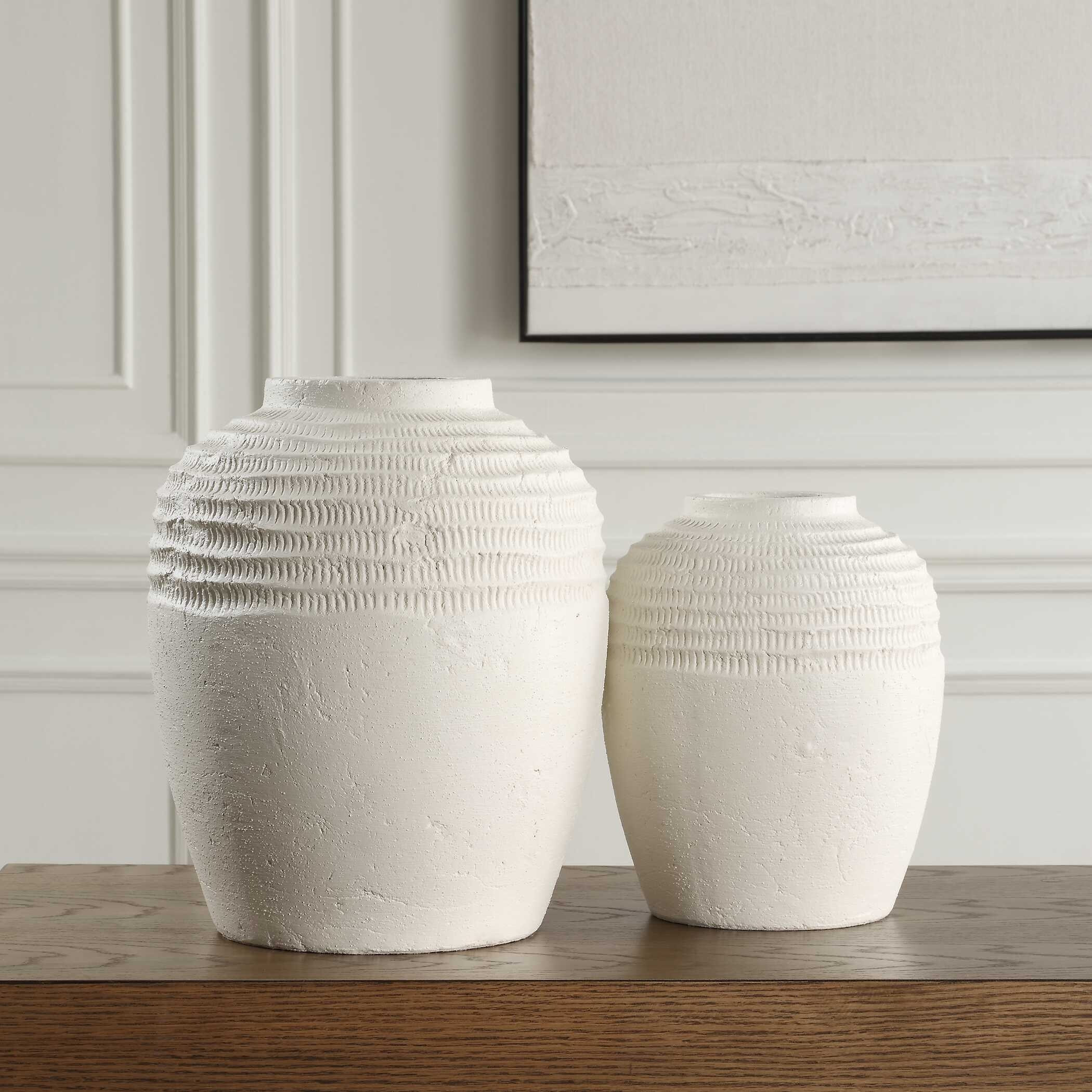 Luna Ridge White Ceramic Vases