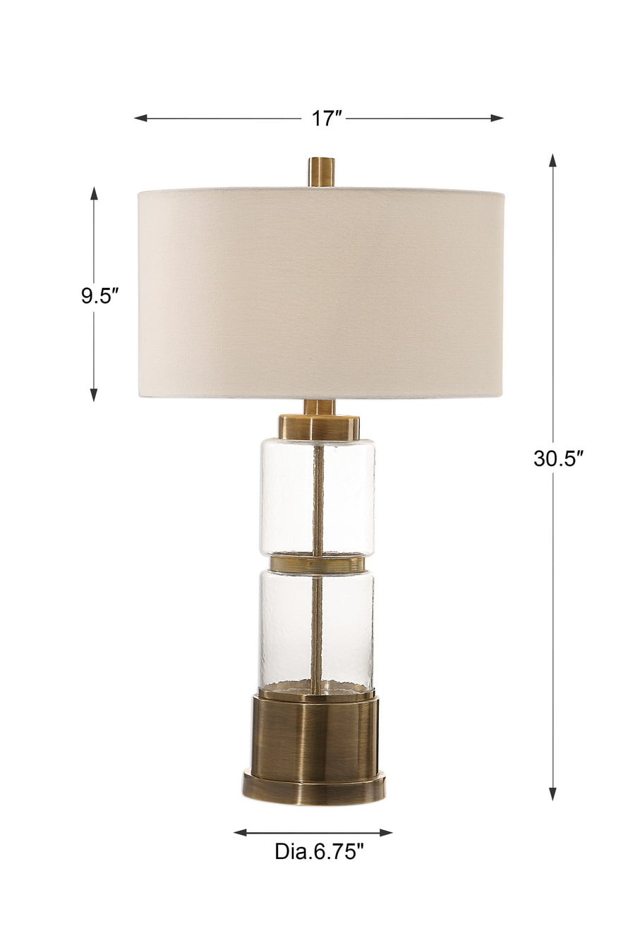 Uttermost Table Lamps Vaiga Glass Column Lamp