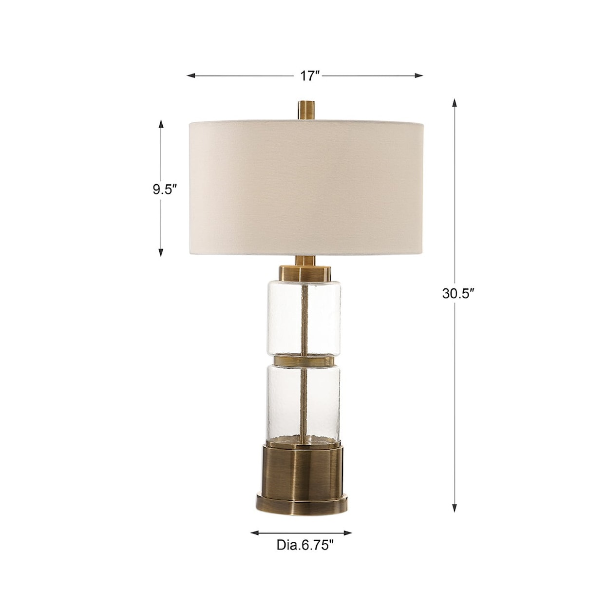 Uttermost Table Lamps Vaiga Glass Column Lamp