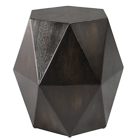 Contemporary Black Geometric Accent Table