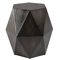 Contemporary Black Geometric Accent Table