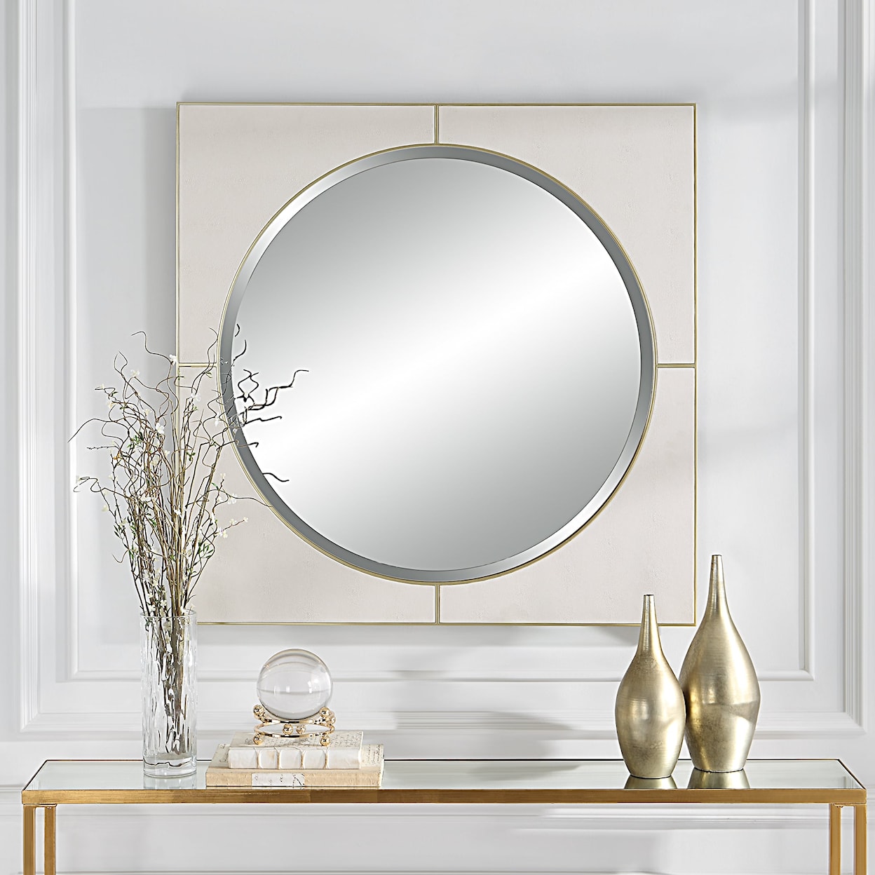 Uttermost Cyprus Cyprus White Square Mirror