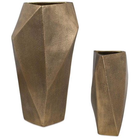 Geoform Indoor-Outdoor Brass Vases