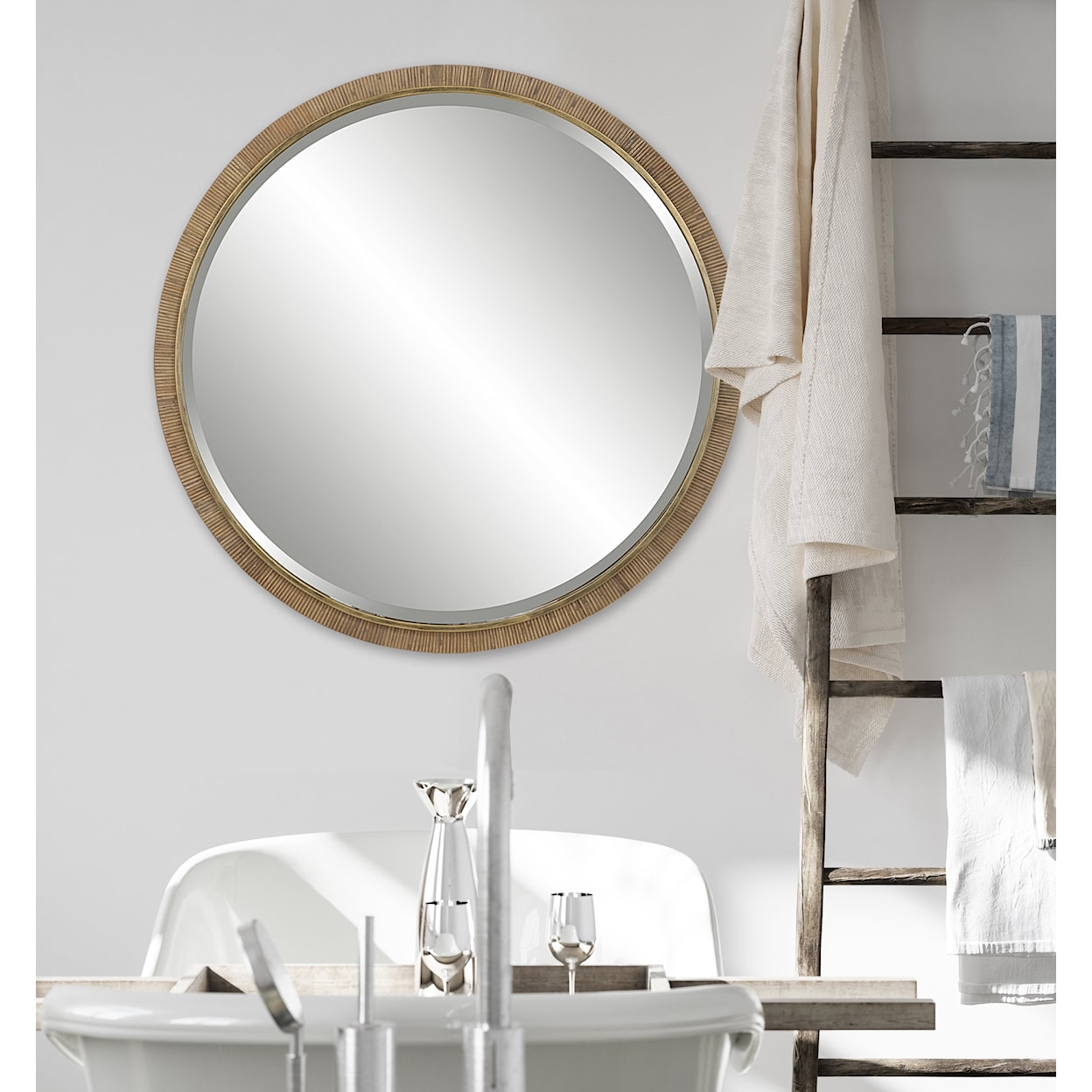 Uttermost Paradise Paradise Round Rattan Mirror