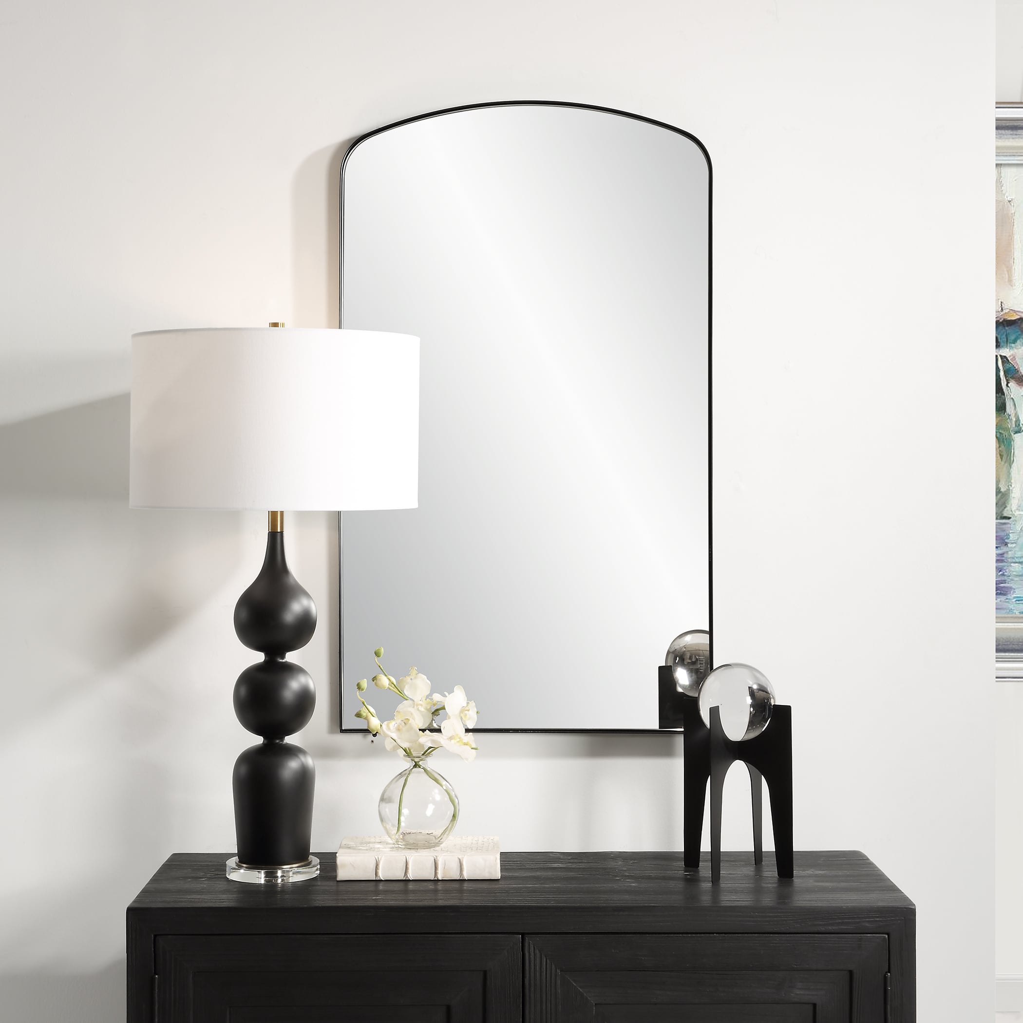 Tordera Black Arch Mirror