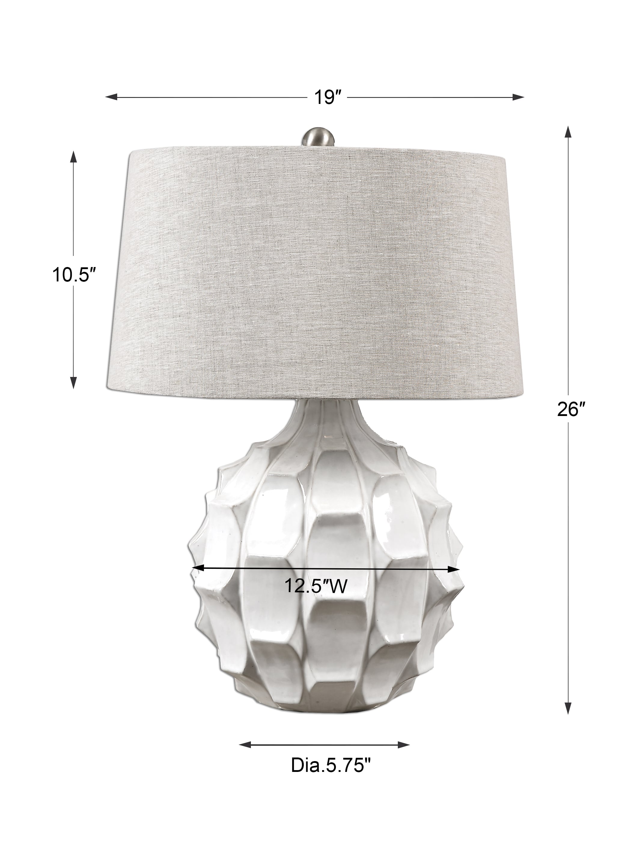 Uttermost Table Lamps Guerina Scalloped White Lamp