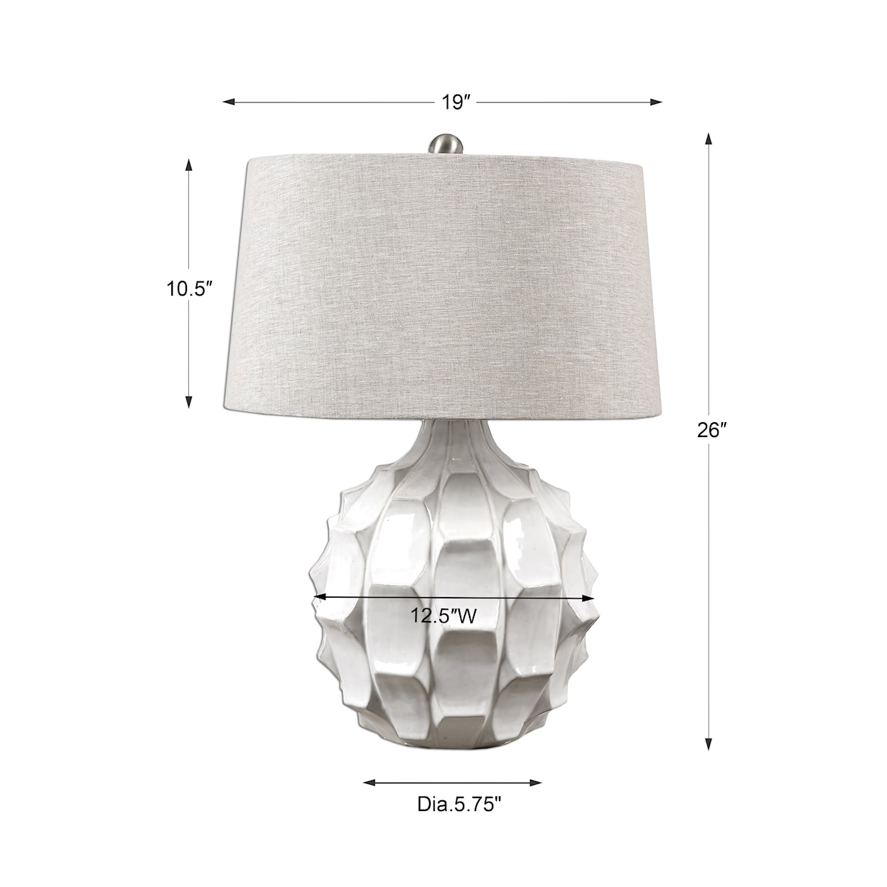 Uttermost Table Lamps Guerina Scalloped White Lamp
