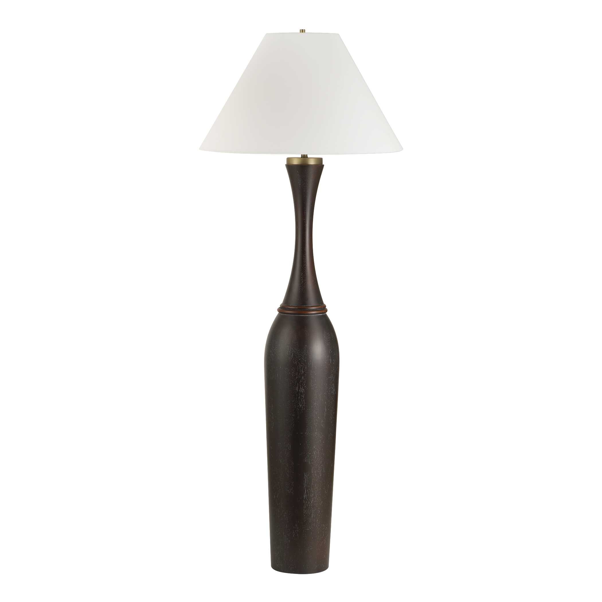 Pravin Dark Wood Floor Lamp