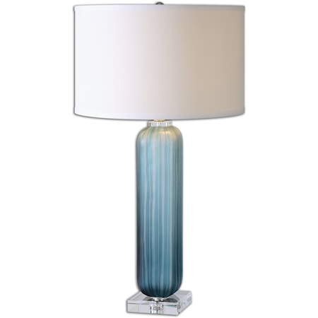 Caudina Frosted Blue Glass Lamp